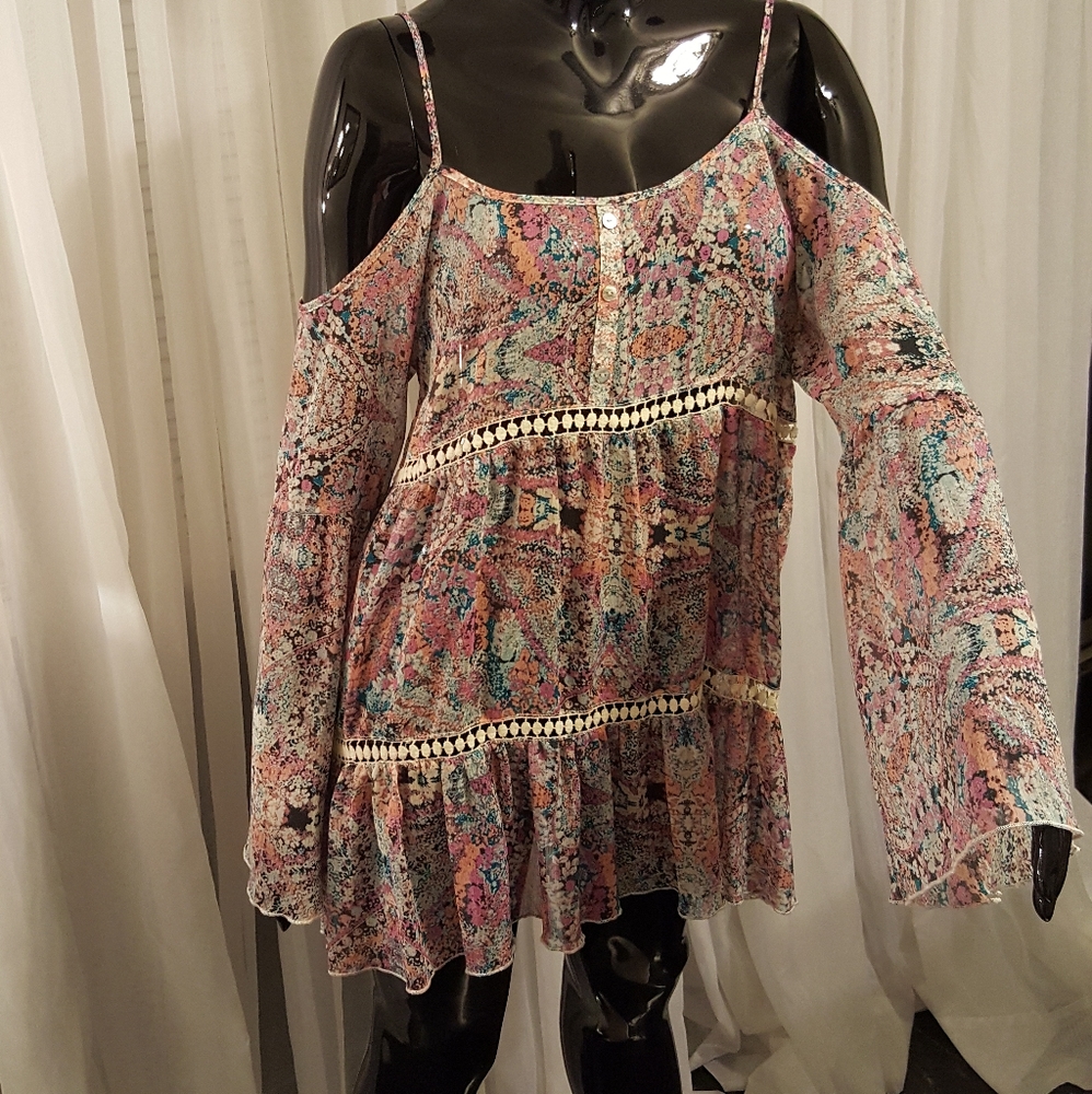 Cold Shoulder Sheer Top